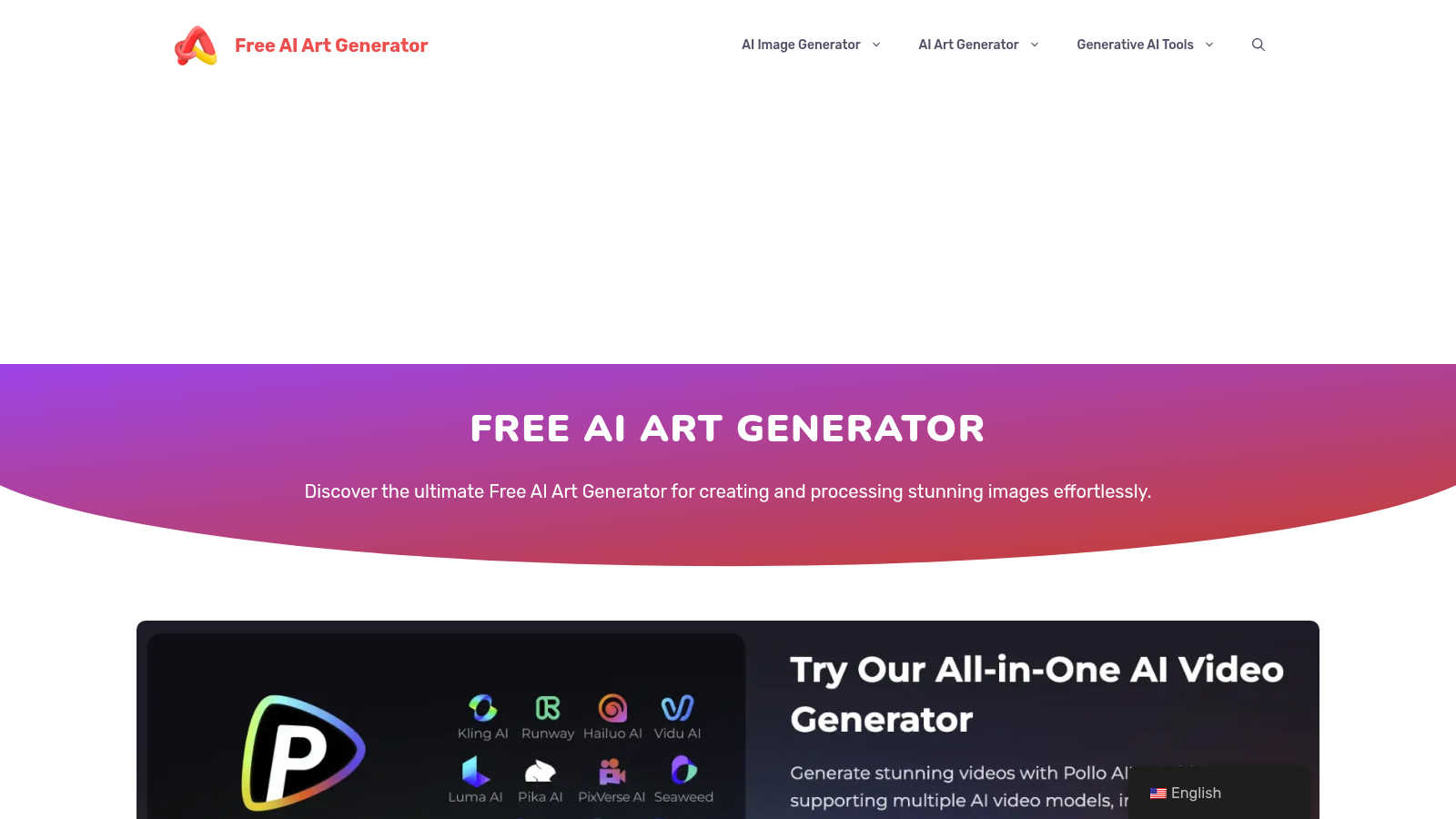 Free AI Art Generator application interface and features