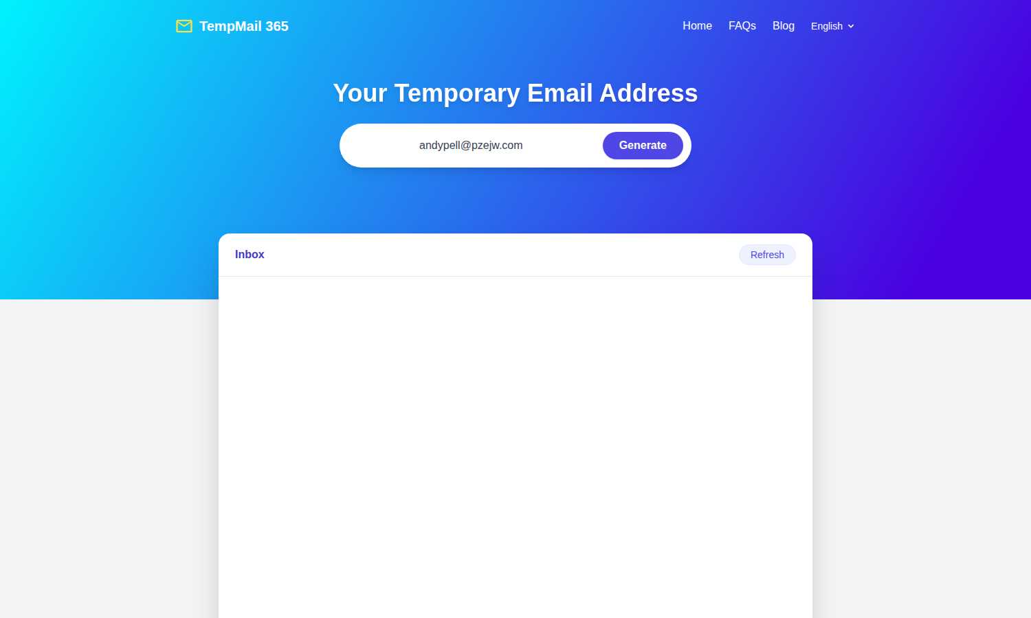 TempMail 365 application interface and features