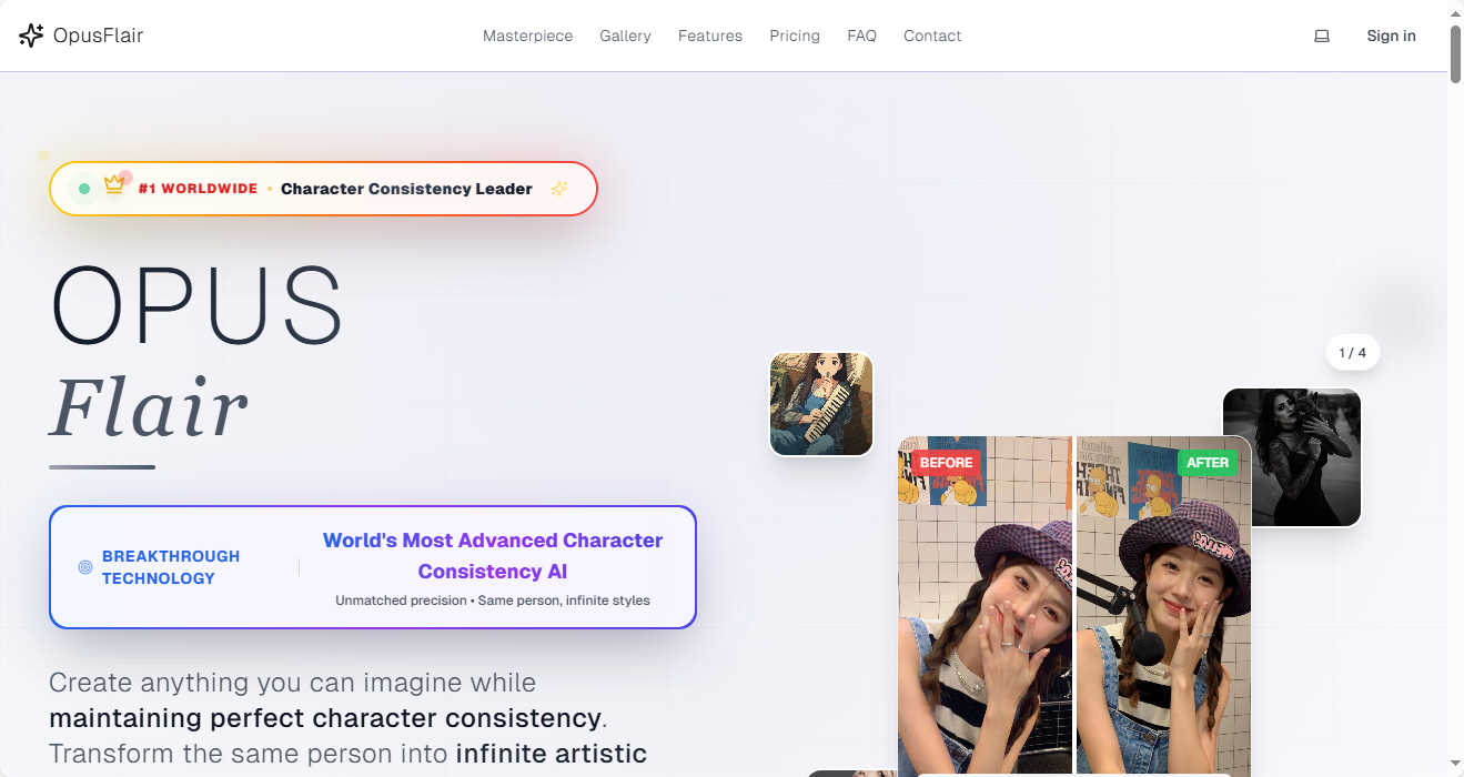 Image style conversion application interface and features