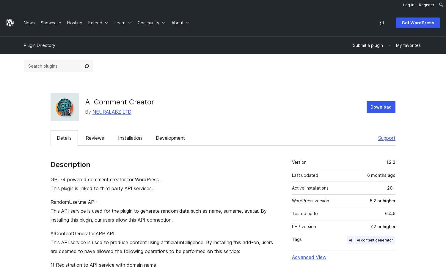 AI Comment Creator Website