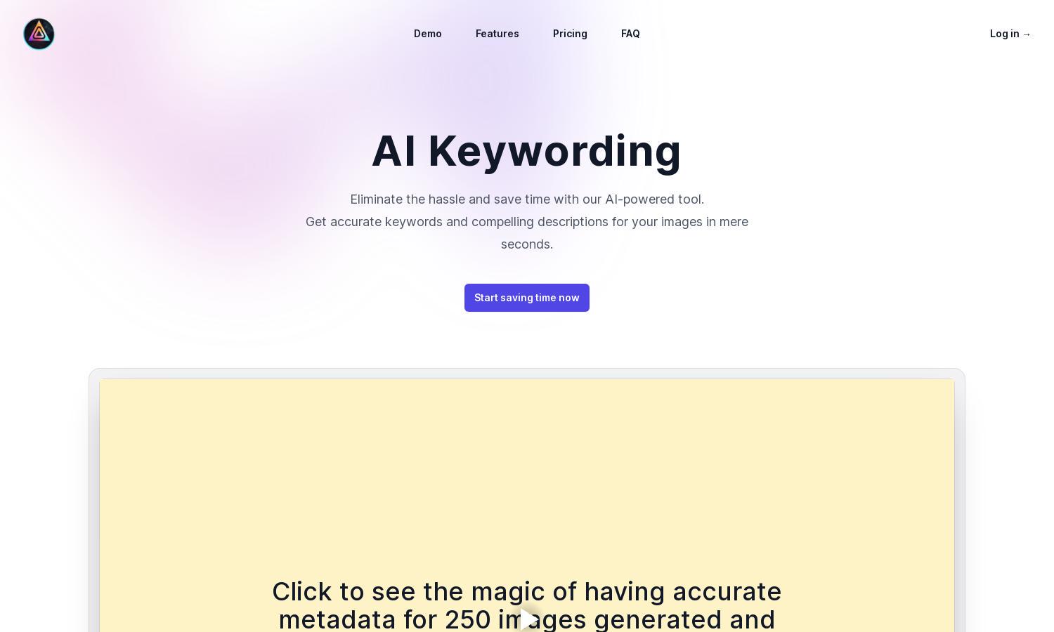 AI Keywording Website