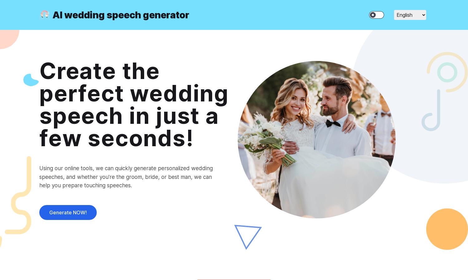 AI Wedding Generator Website