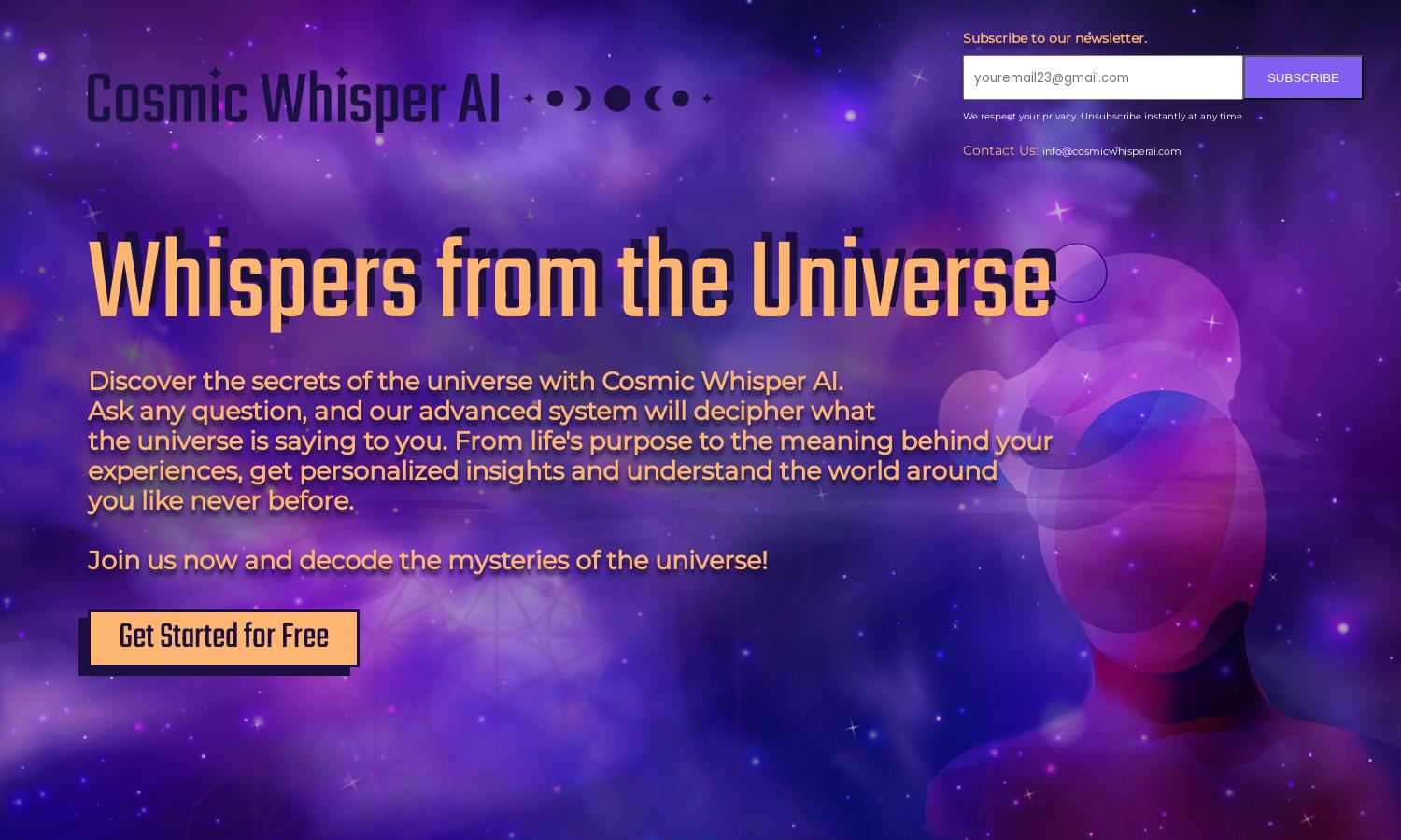 Cosmic Whisper AI Website