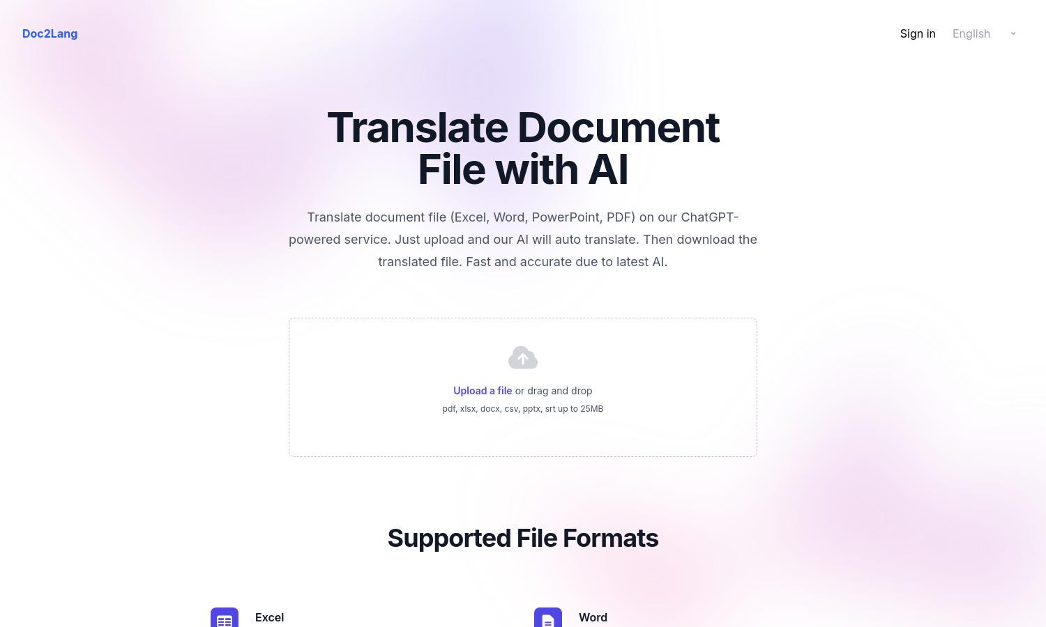 Doc2Lang Website