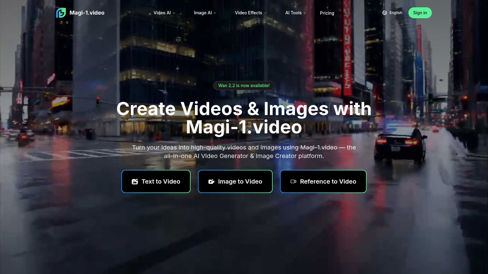 Magi-1 application interface and features