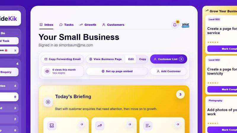 SideKik application interface and features
