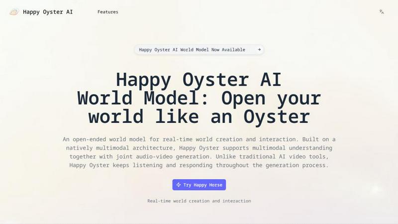 Happy Oyster application interface and features
