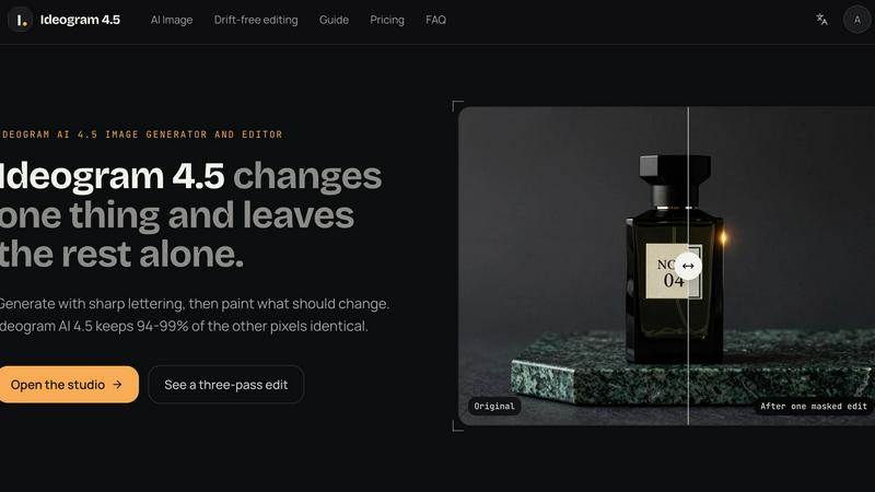 Ideogram 4.5 application interface and features
