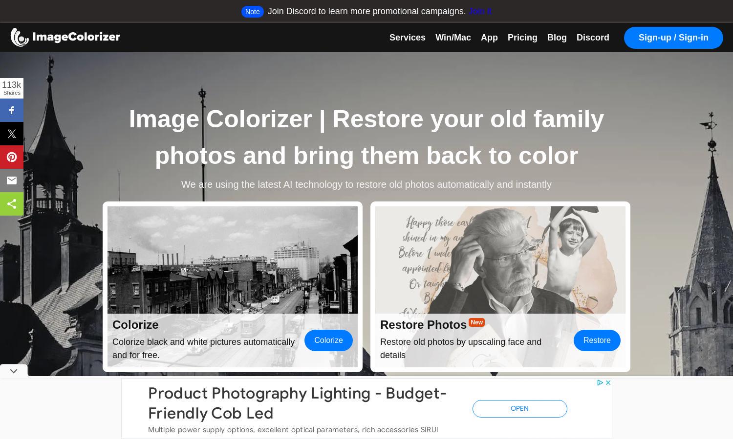 ImageColorizer Website