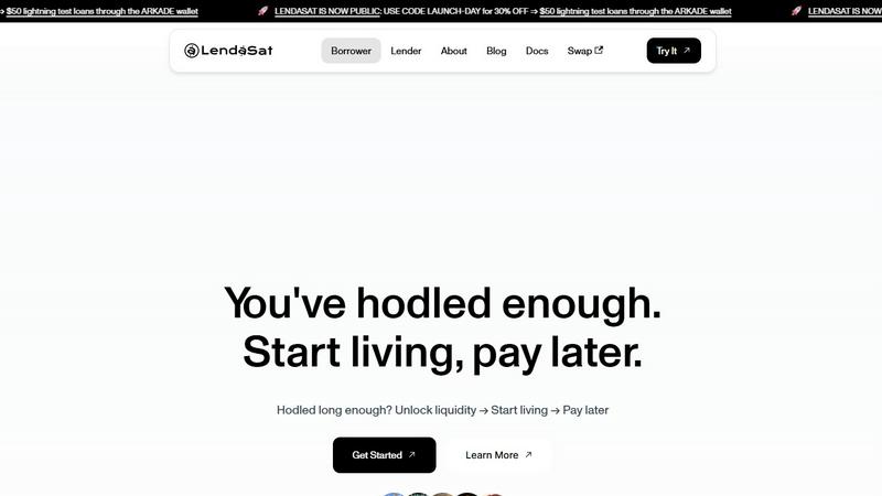 Lendasat application interface and features