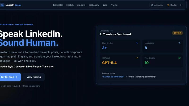 LinkedIn Speak application interface and features