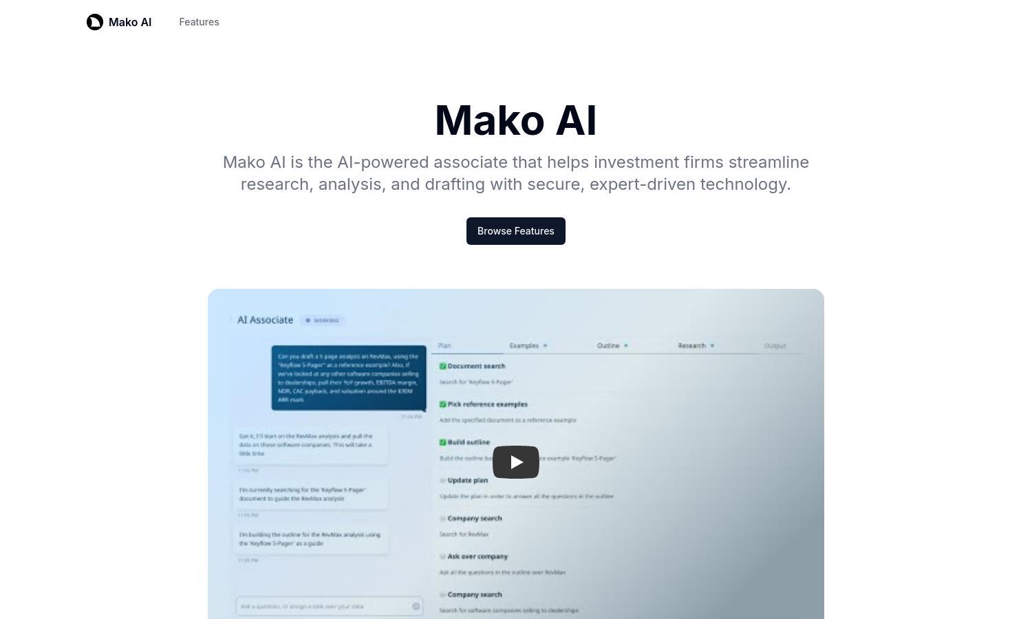 Mako AI Website