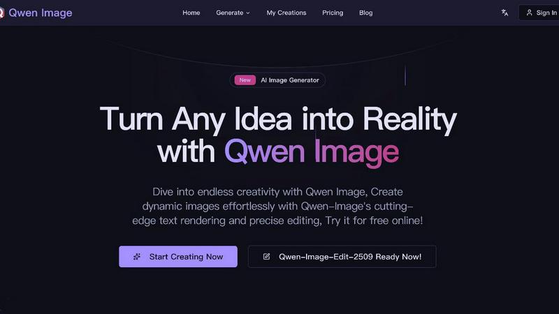 Qwen Image Generator application interface and features