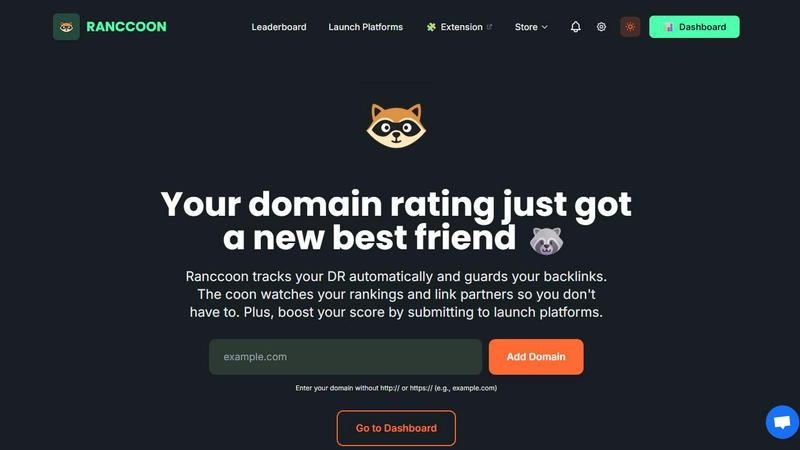 Ranccoon application interface and features