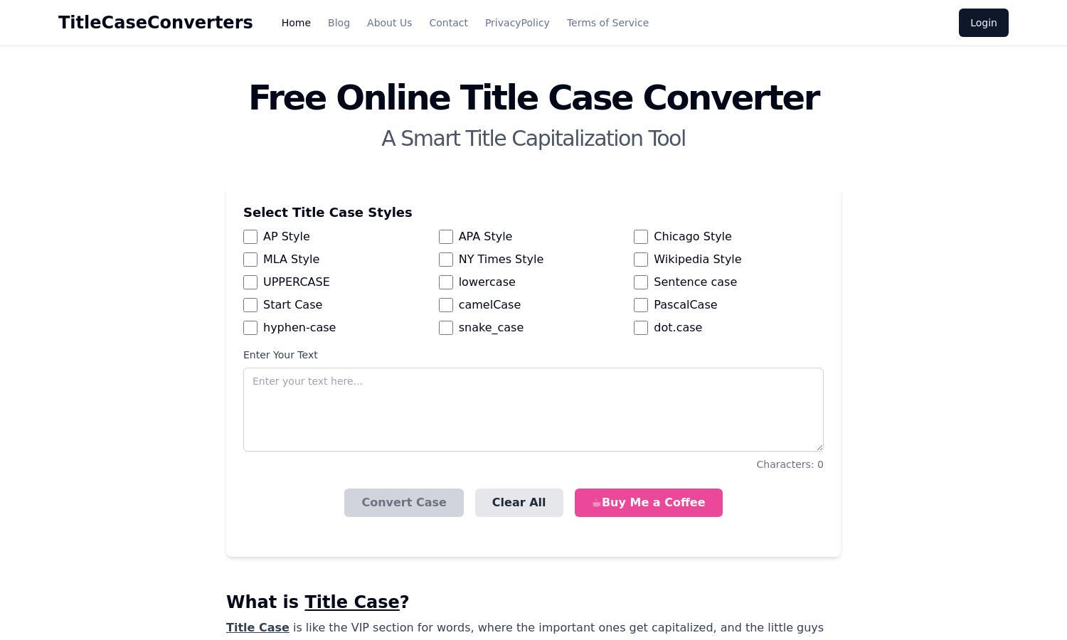 titlecaseconverters.com Website