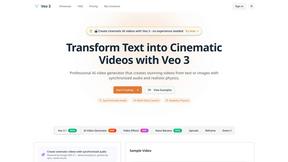 Veo 3 - Cinematic AI Video Generator with Realistic Physics - product for productivity