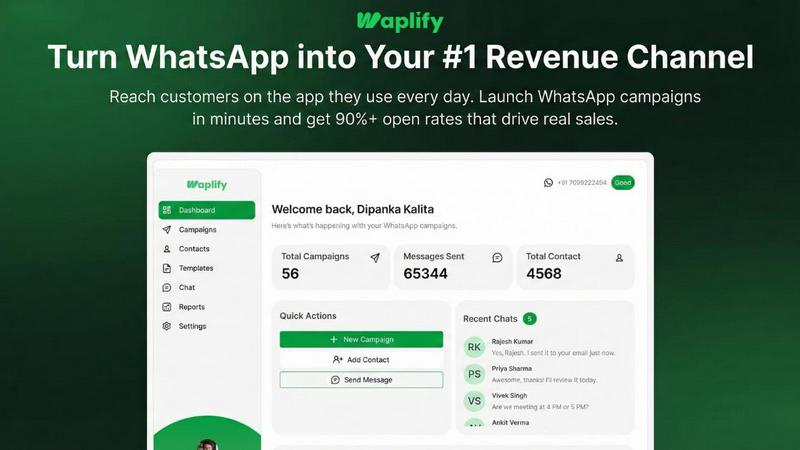 Waplify application interface and features