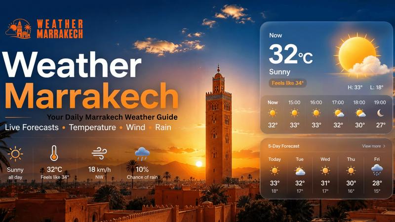 Marrakech Weather application interface and features