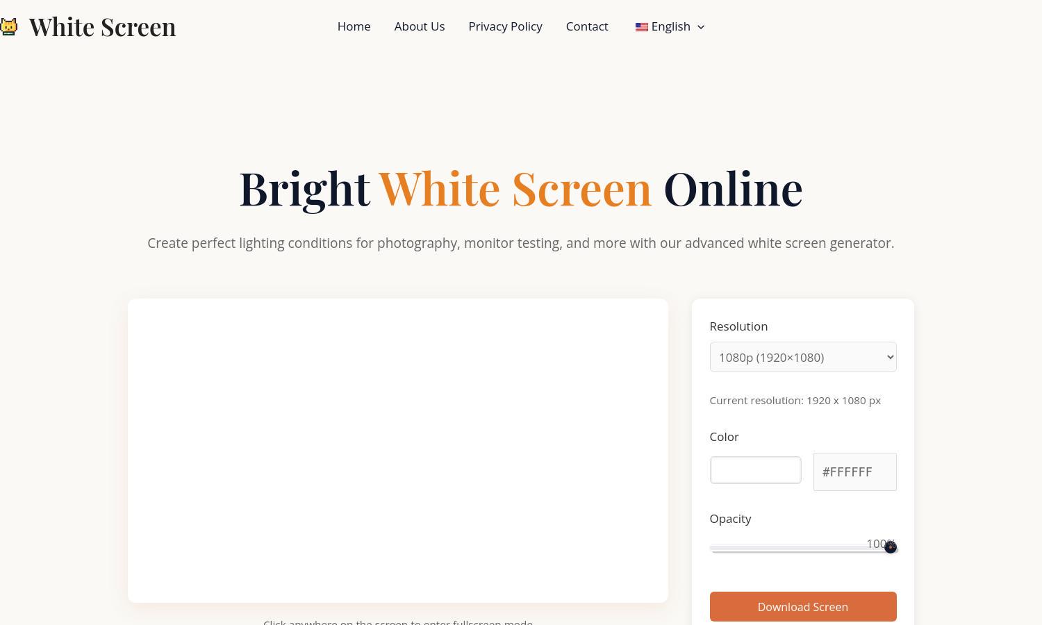 White Screen Website