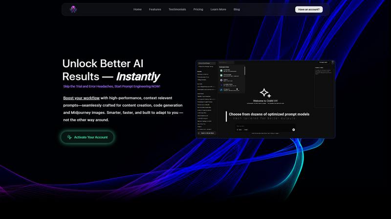 OctiAI — Prompt Engineering Firm application interface and features
