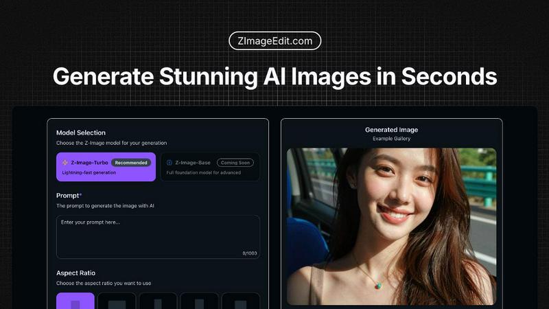 Z Image Edit application interface and features